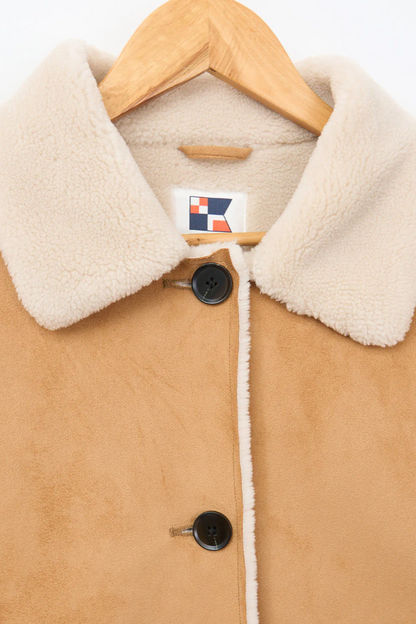 Batela Synthetic Suede Jacket with Sherpa Lining