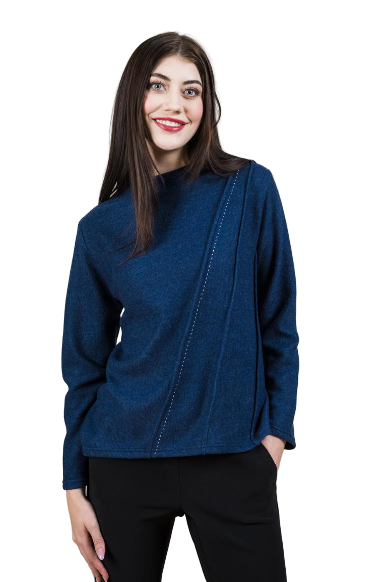 Trisha Tyler Angled Mock Neck