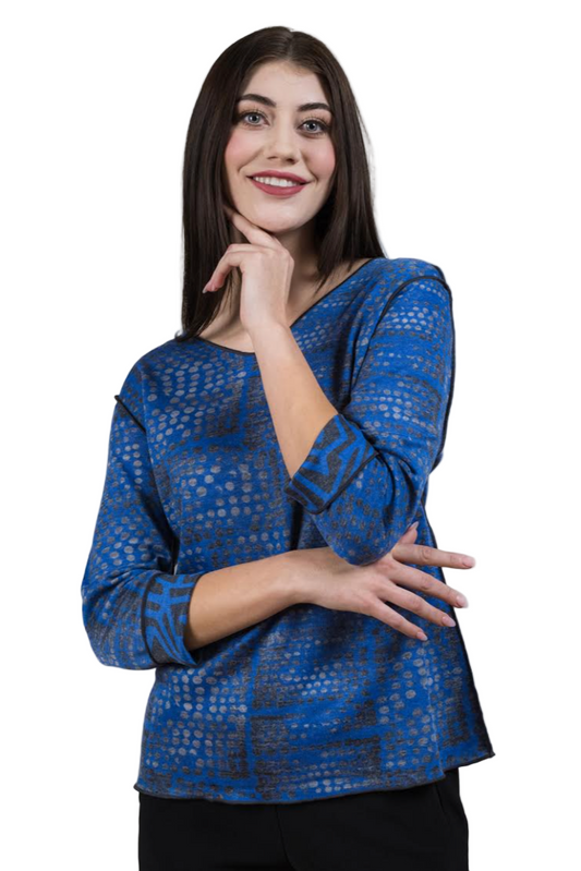 Trisha Tyler Reversible Dot V-Neck-NEW