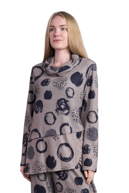 Shana Fleece Asymmetrical Cowl Neck