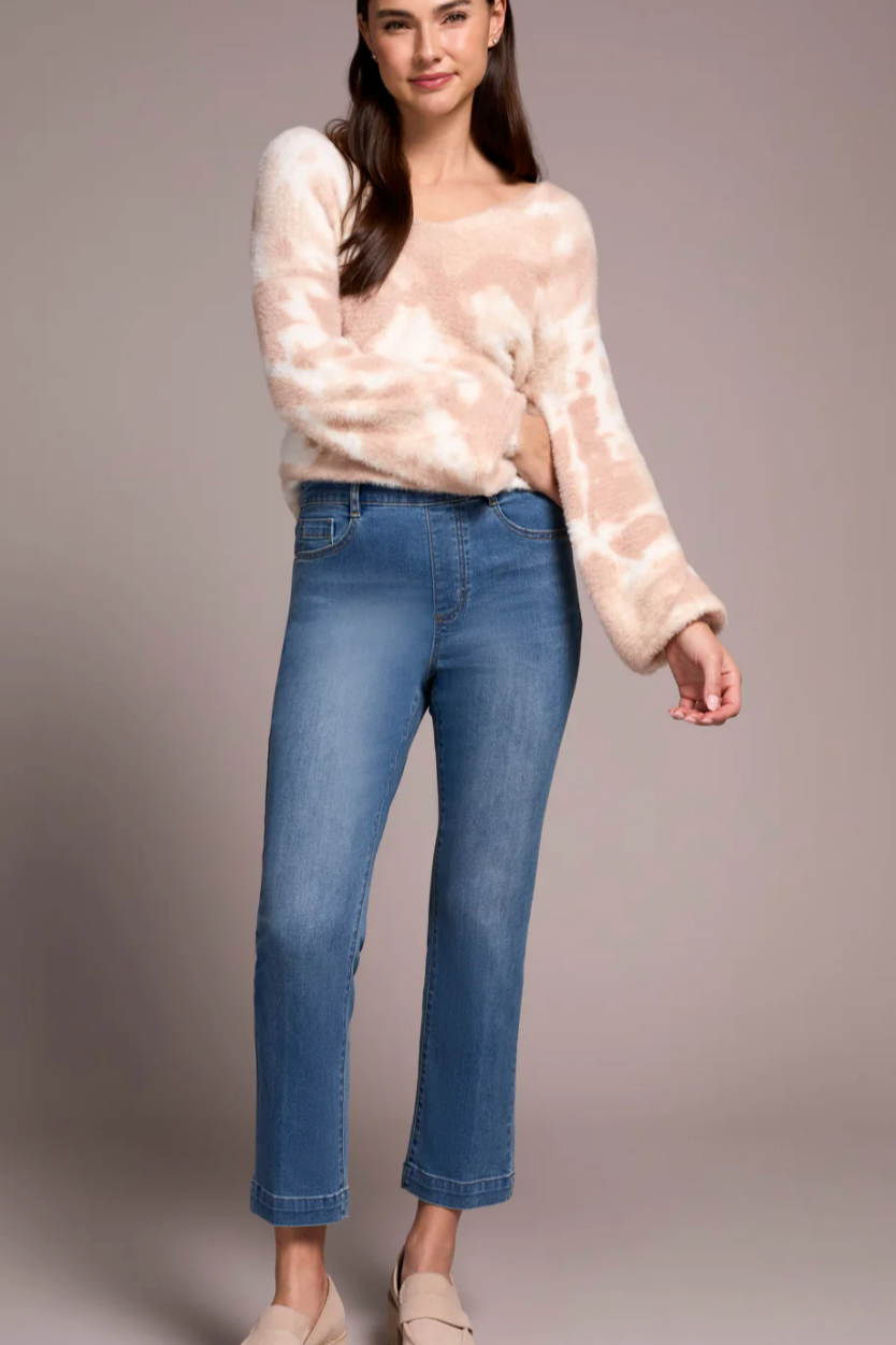 Tribal Audrey Pull on Straight Leg Crop-NEW