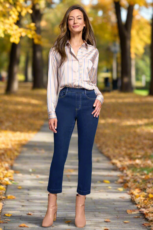 Tribal Audrey Pull on Straight Leg Crop-NEW
