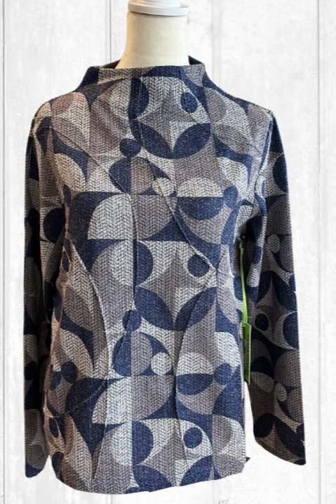 Trisha Tyler Embroidered Mock Neck-NEW
