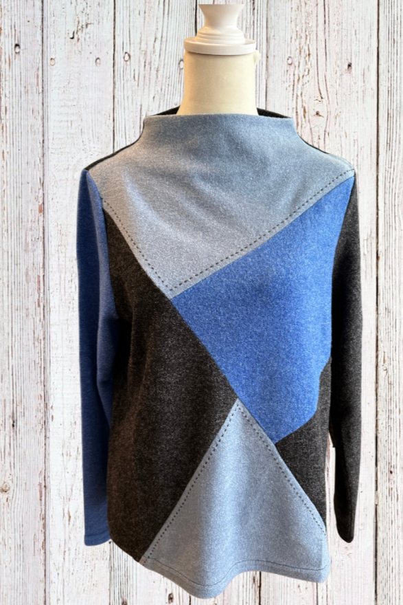 Trisha Tyler Color Block Mock Neck Sweater