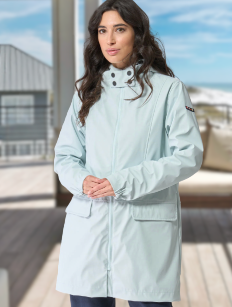 Batela Long Raincoat with Fleece Lining
