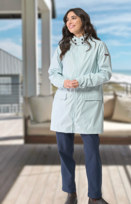 Batela Long Raincoat with Fleece Lining