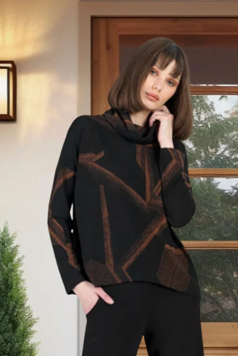 Clara SunWoo Print Turtleneck Sweater