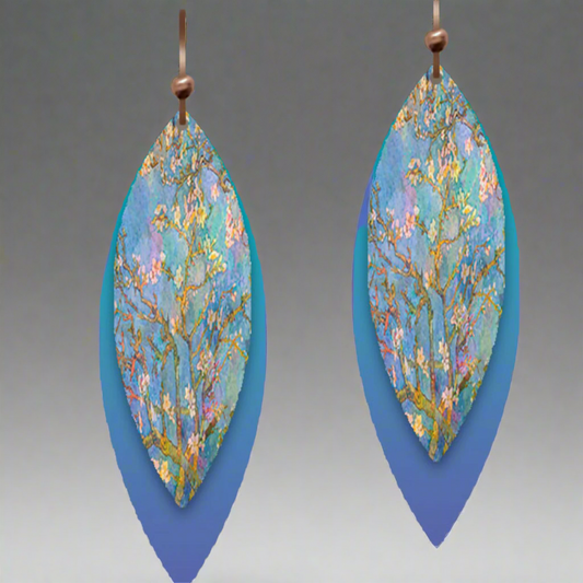 Handmade Blue Branch Shimmer Earrings