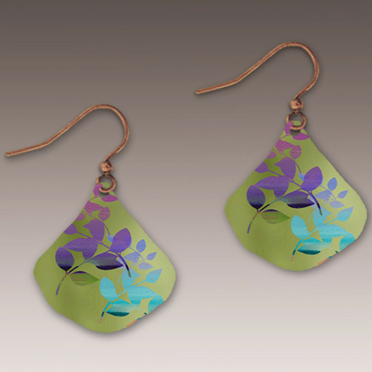 Handmade Electric Lime Ginko Leaf Earrings