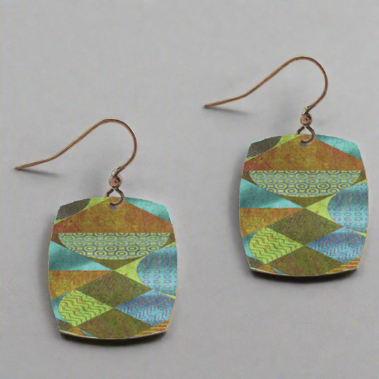 Handmade Rolling Hills Abstract Drop Earrings