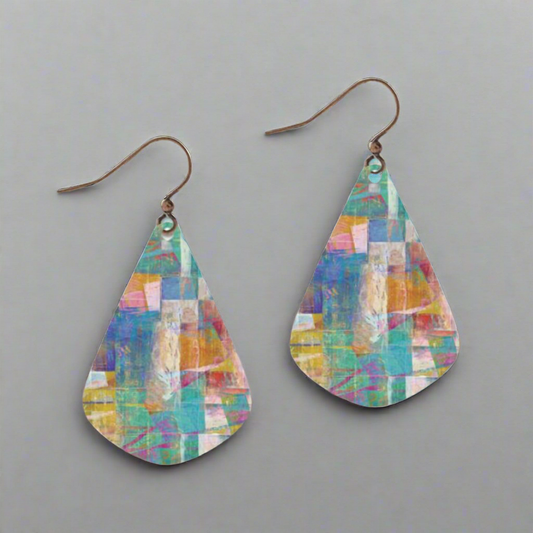Handmade Mosaic Short Drop Earrings