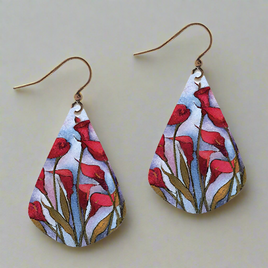 Handmade Calla Lily Drop Earrings