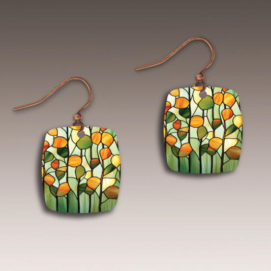 Handmade Stained Glass Button Earrings