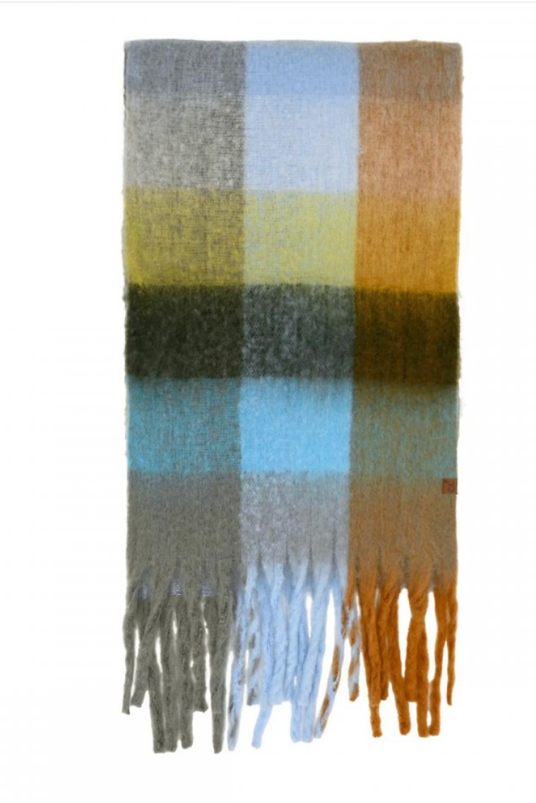 Multi Color Check Pattern Woven Scarf