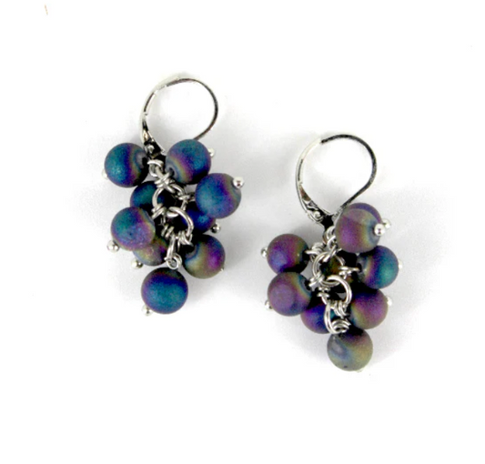 Sea Lily Geode Dangle Earrings-Restocked