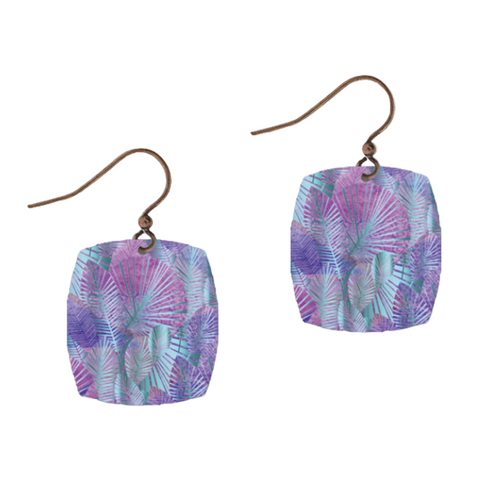 Tie Dye Abstract Button Drop Earring