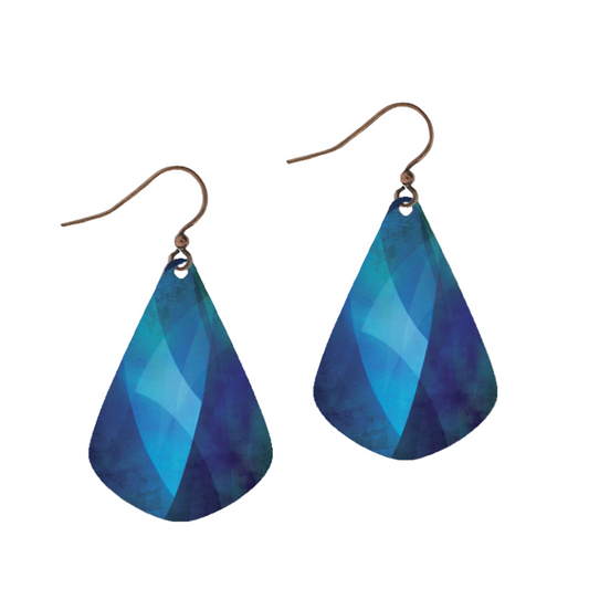 Modern Blue Short Drop Earrings