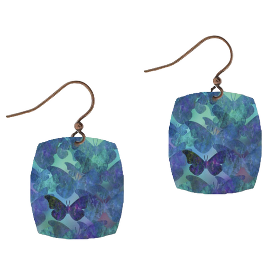 Butterfly Button Drop Earrings