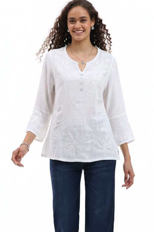 Parsley & Sage Pearl Top White