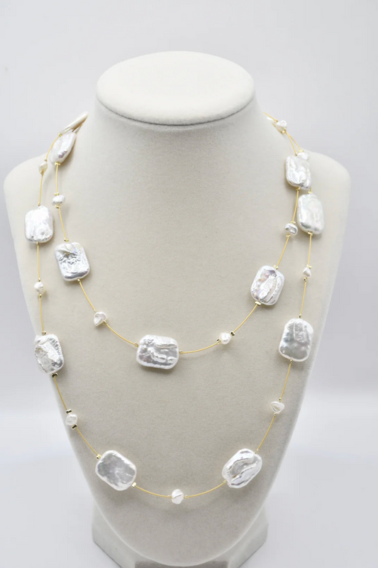 Sea Lily Gold 40" Pearl Necklace