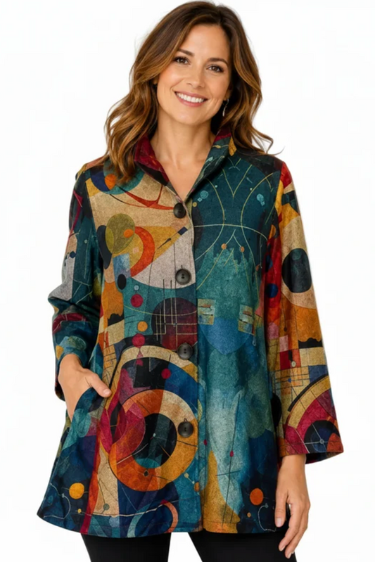 Damee Kandinsky Inspired Long Jacket