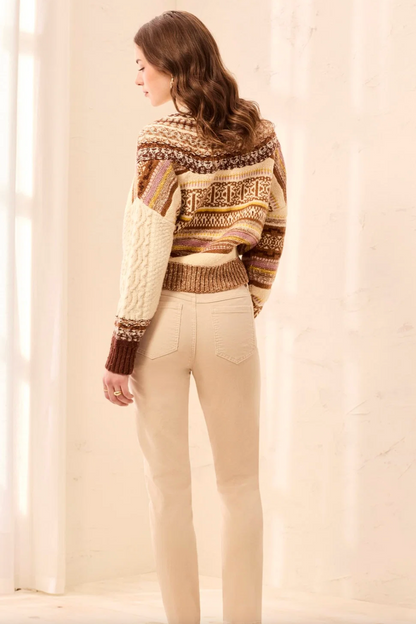 Tribal Micro Cord Pull On Slim Ankle Pant