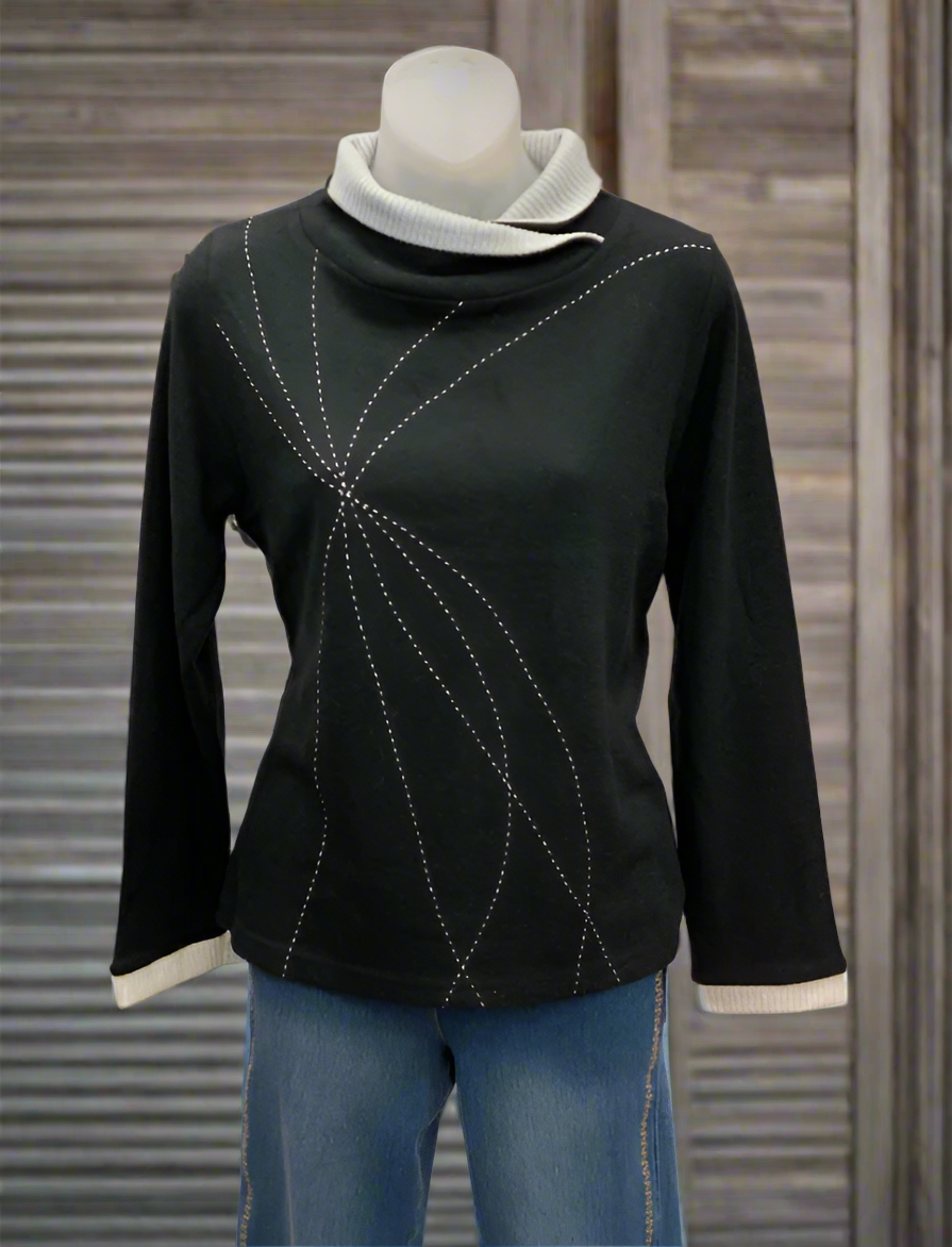 Trisha Tyler Wrap Collar Sweater