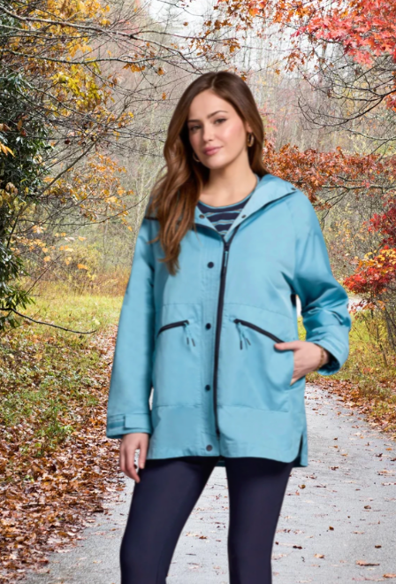 Tribal Water Repellent Lightweight Hooded Coat-NEW
