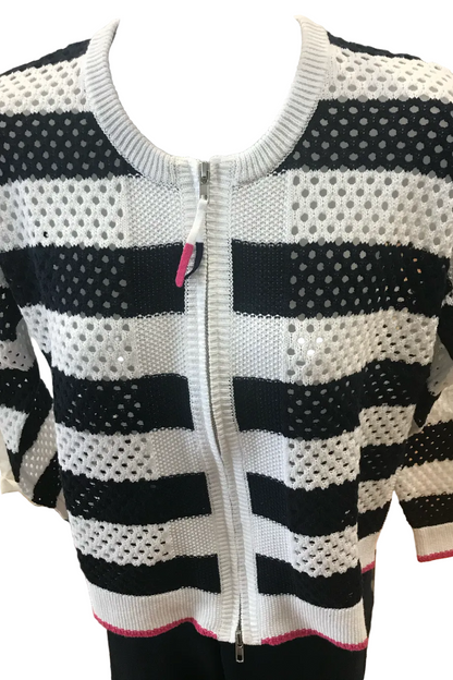 Zaket & Plover Pointelle Zip Cardigan-NEW