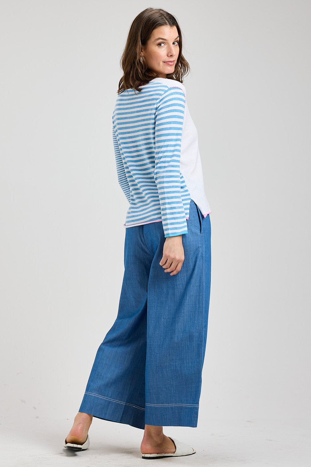 Zaket & Plover Stripe V Neck Sweater-NEW