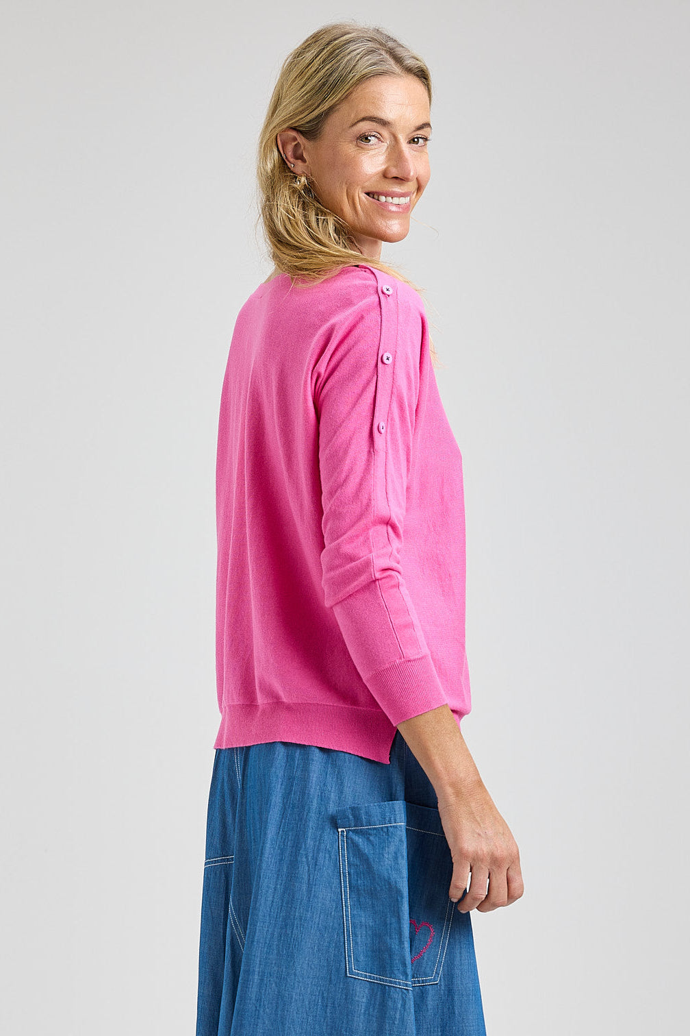 Zaket & Plover Button Boat Neck Sweater-NEW