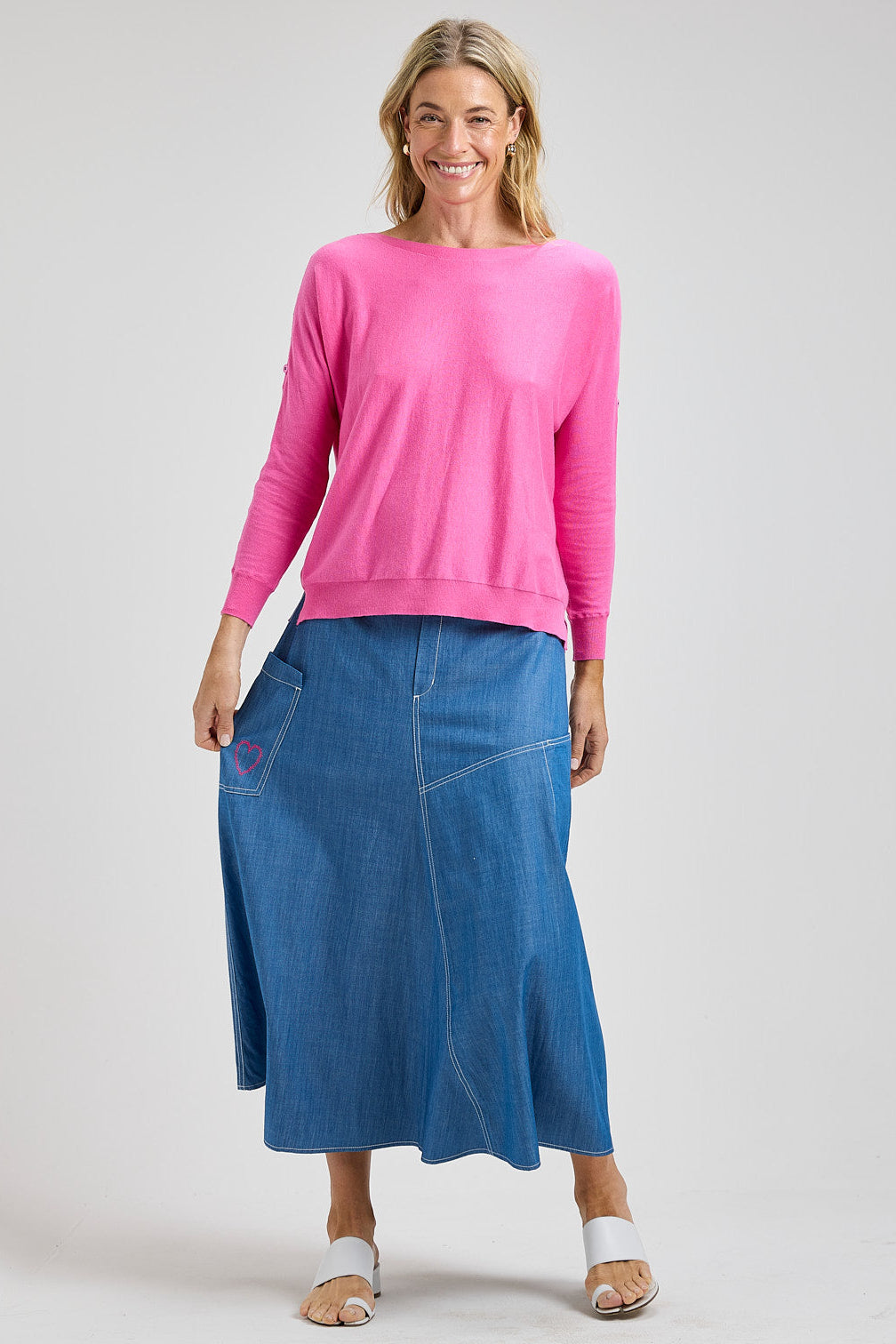 Zaket & Plover Button Boat Neck Sweater-NEW