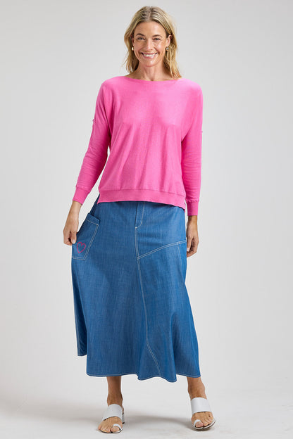 Zaket & Plover Button Boat Neck Sweater-NEW