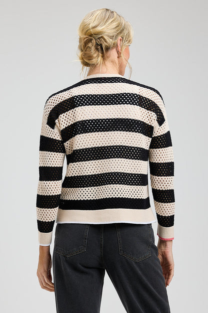 Zaket & Plover Pointelle Zip Cardigan-NEW