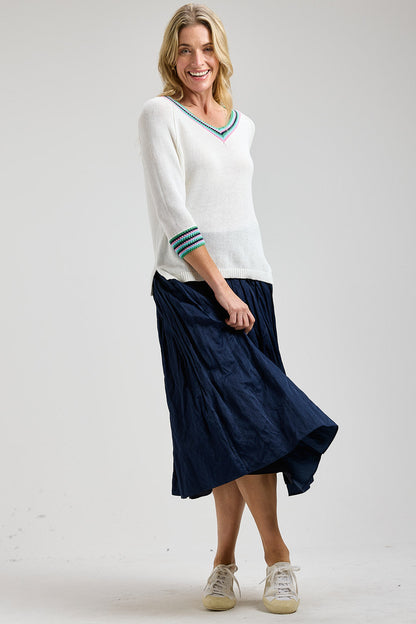 Zaket & Plover Crochet Trim Top-NEW