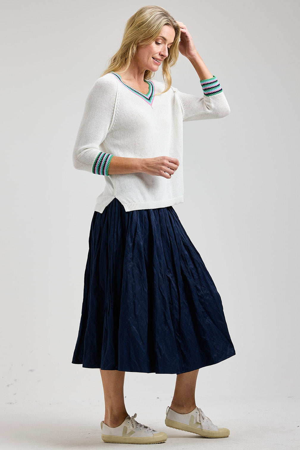 Zaket & Plover Crochet Trim Top-NEW