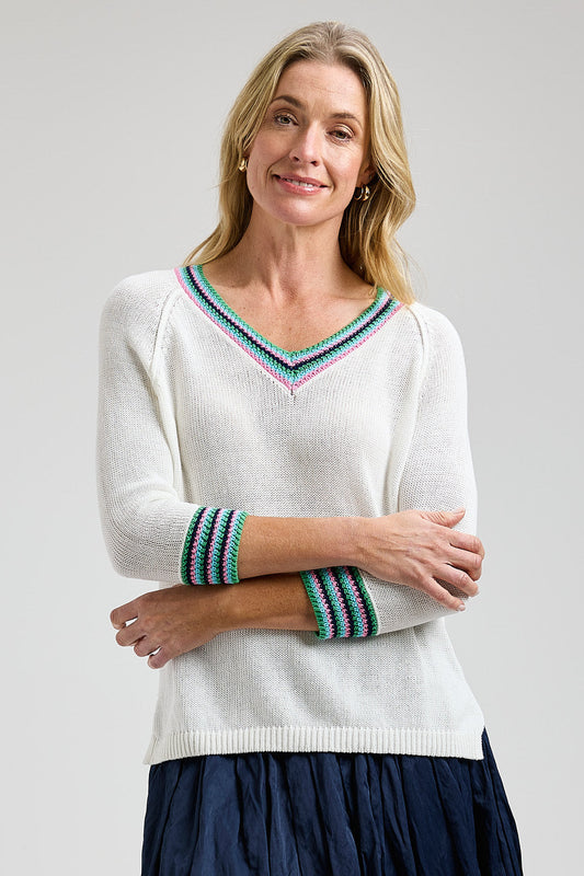 Zaket & Plover Crochet Trim Top-NEW