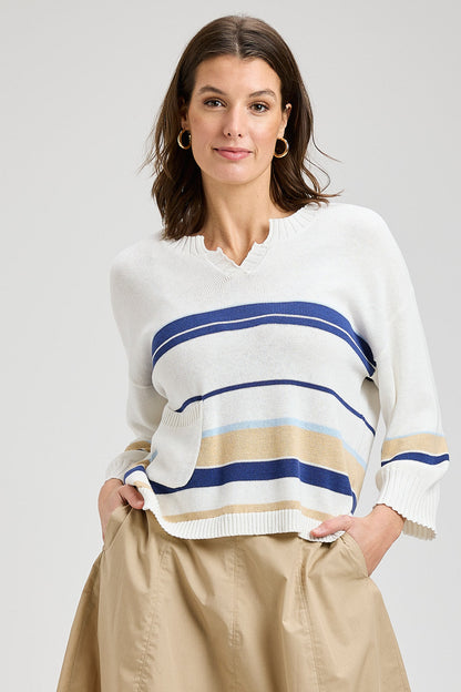 Zaket & Plover Crop Stripe Sweater-NEW