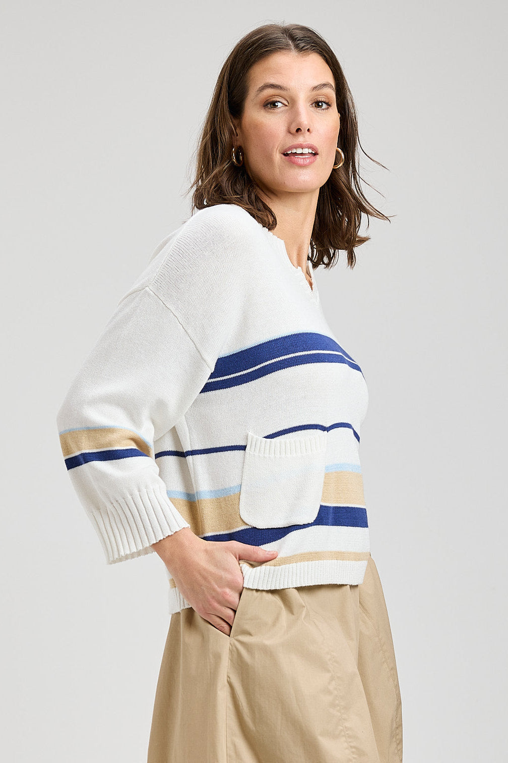 Zaket & Plover Crop Stripe Sweater-NEW