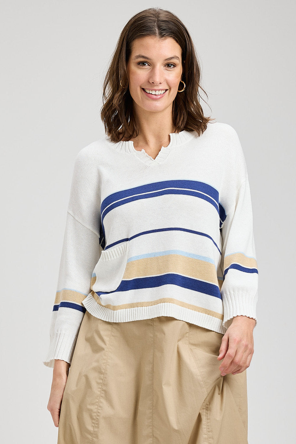 Zaket & Plover Crop Stripe Sweater-NEW
