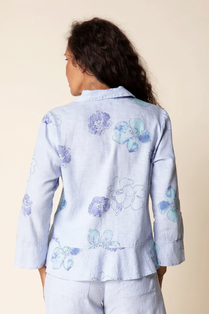 Back view - blue floral shirt