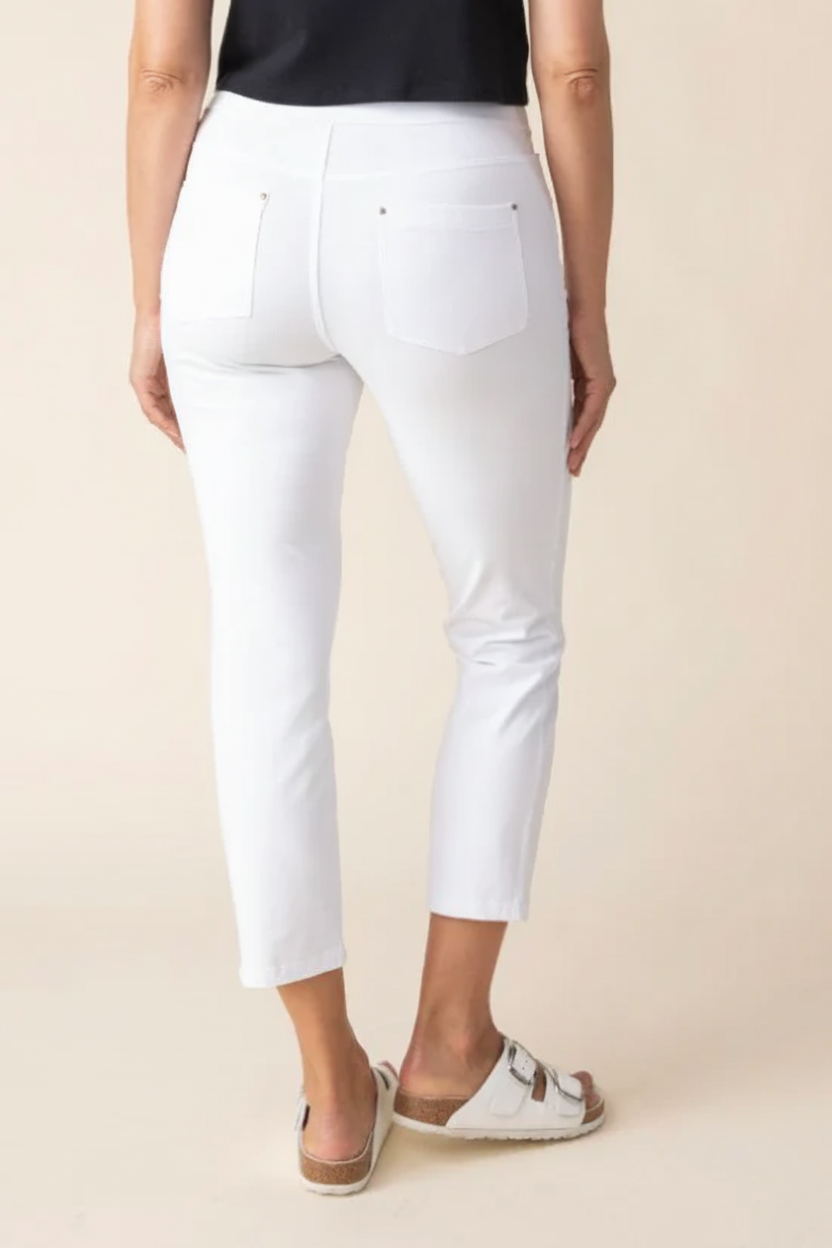 Back view - white crop pants