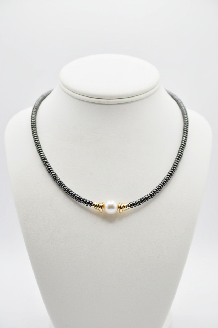 Black Hematite Bead Necklace – Sharpened 2:3