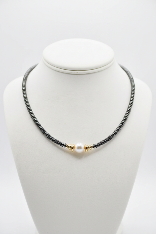 Black Hematite Bead Necklace – Sharpened 2:3