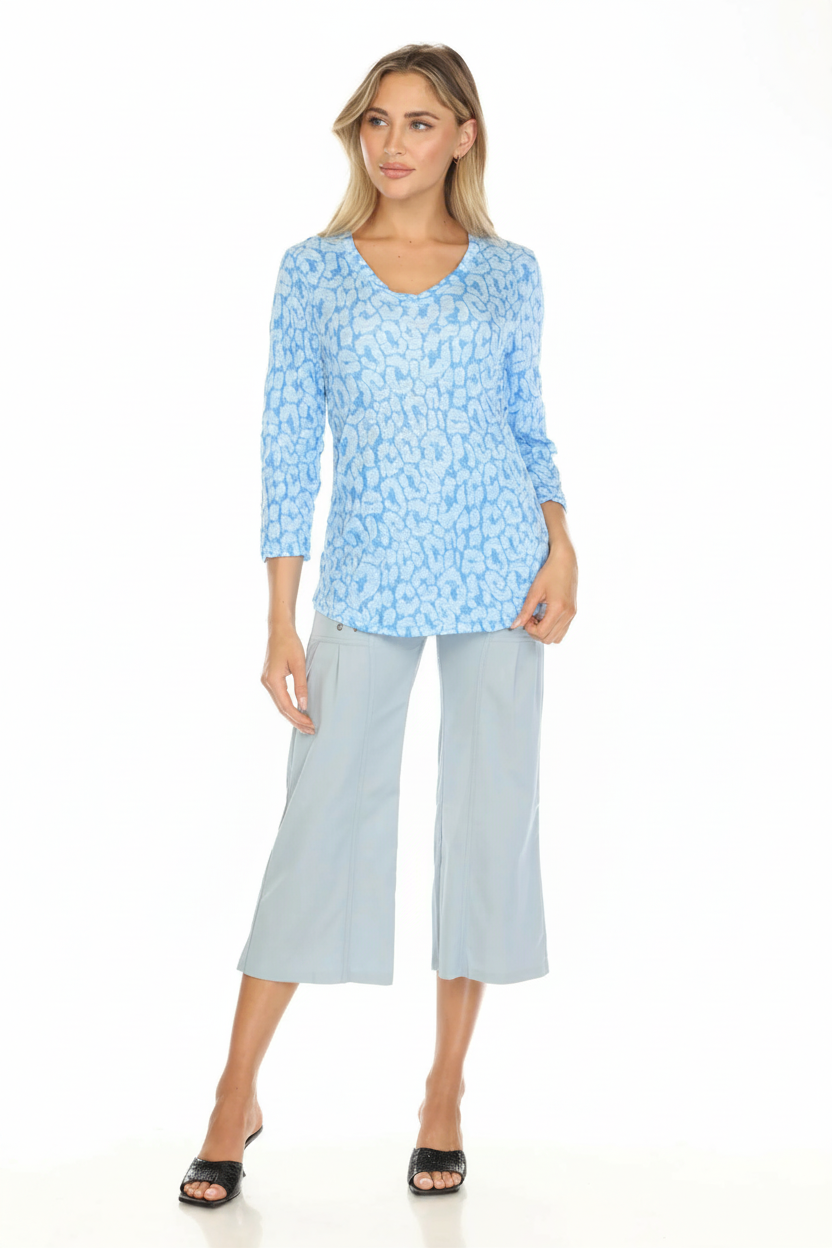 Blue Abstract Print Top - Image 2