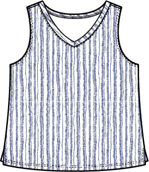 Escape Bali Stripe V Neck Tank