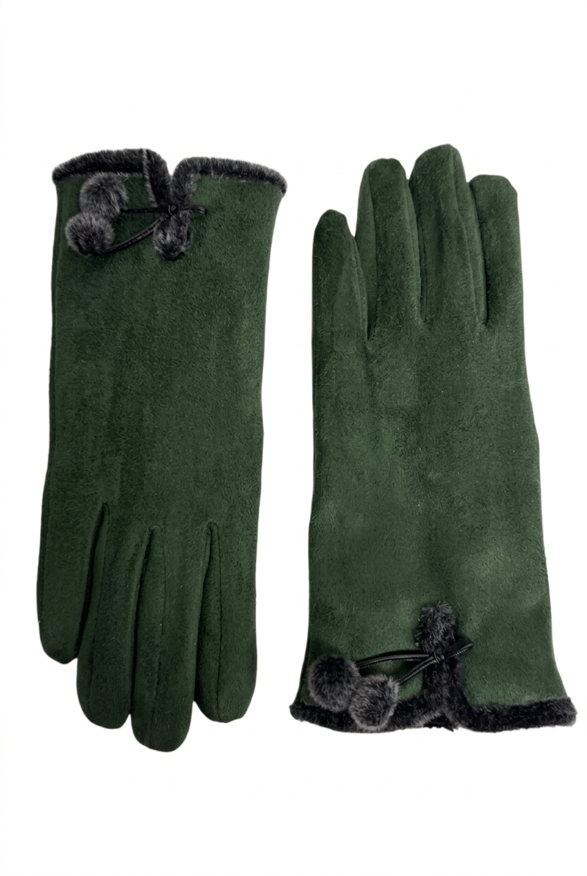 Dark green gloves, sharpened in 2:3 portrait format