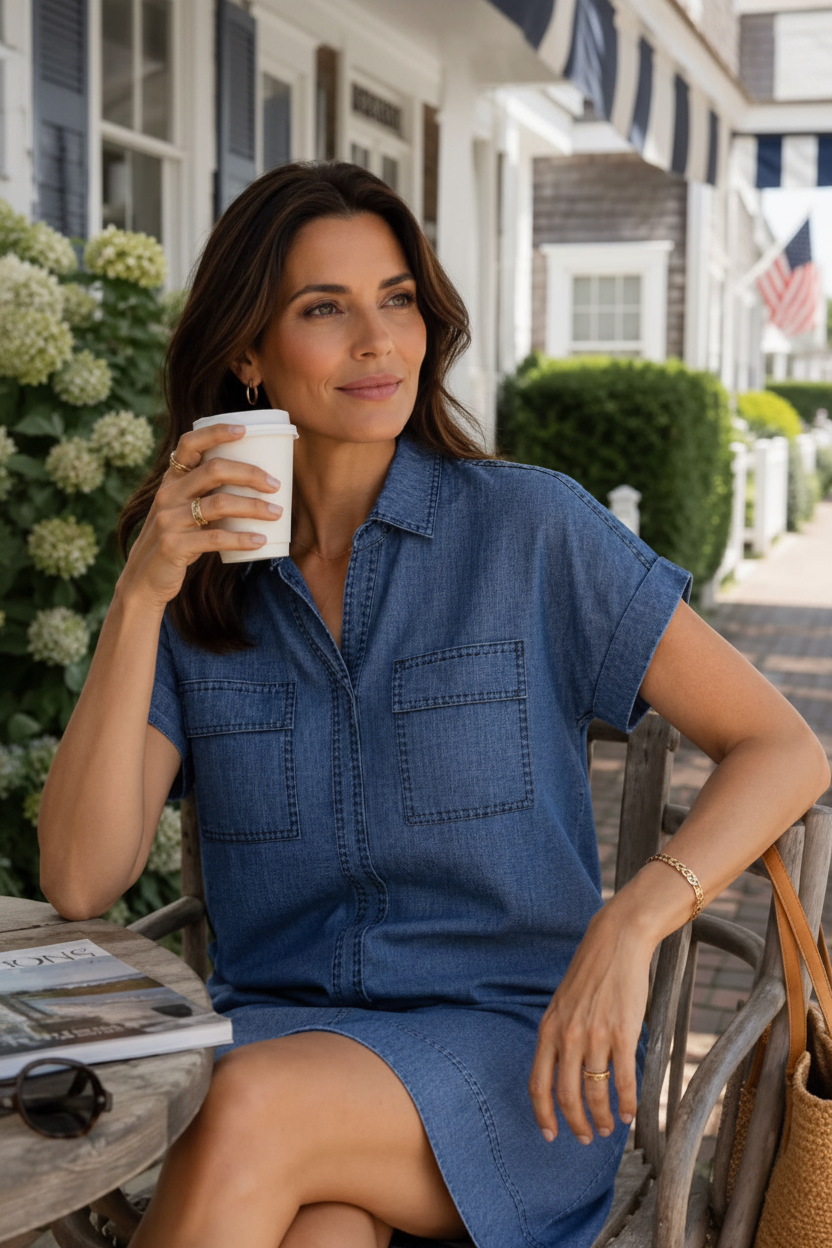 DR4050 Medium Wash Denim Dress