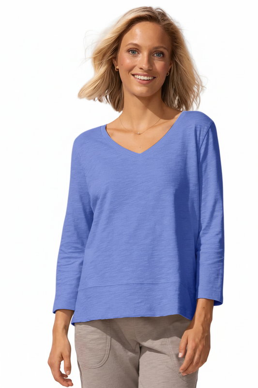 Escape Cotton Easy V-Neck Tee – Baja Blue