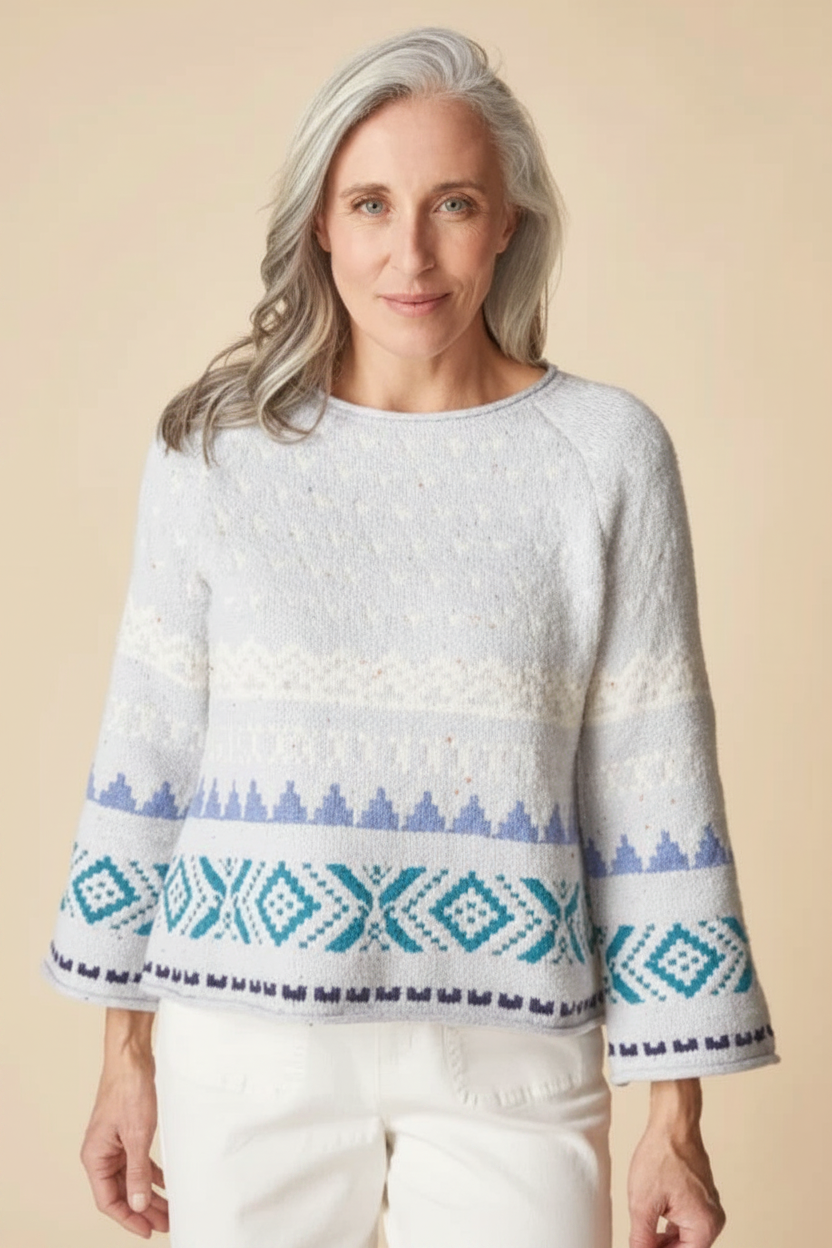 Fair Isle Sweater – Teal Colorway Front